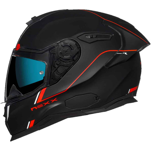 Nexx SX.100R Frenetic Full Face Helmet: A sporty entry-point motorbike helmet with great aero-dynamics & a drop down visor