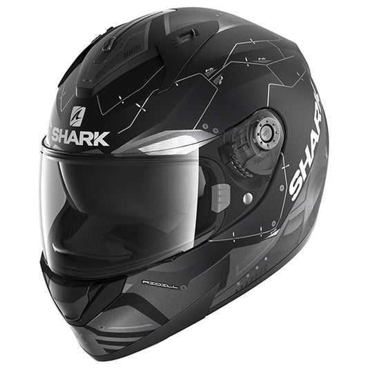 Shark Ridill 1.2 Mecca MAT KAS Helmet Black Grey Silver XL