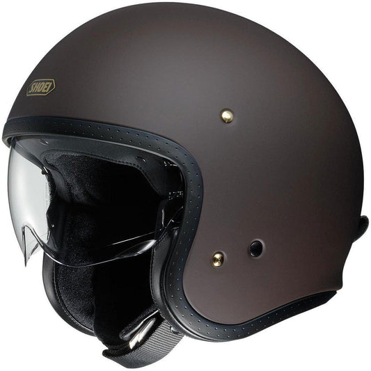 Shoei J-O Helmet Matt - Brown - Browse our range of Helmet: Open Face - getgearedshop 