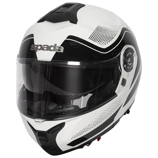Spada Orion Pixel Flip Front Helmet - White Black - Browse our range of Helmet: Flip Up - getgearedshop 
